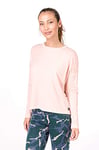 super. Natural Femme W Yoga Loose T-Shirt à Manches Longues en Mérinos L Rosa