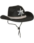 Svart Cowboyhatt med Sheriffstjärna