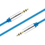 Sentivus 5 m Aux Cable, Audio Jack Cable 3.5 mm for iPhones, iPads, Smartphones, Tablets and Other Stereo Devices, Blue