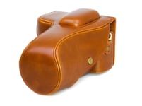 Camera Bag Case for Nikon D3300 / D3200 Faux Leather Brown CC1342c