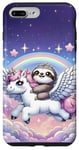 Coque pour iPhone 7 Plus/8 Plus Kawaii Sloth on Unicorn Adventure