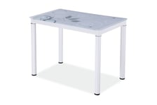 Ruokapöytä Alatao 100 cm - Lasi/Valkoinen