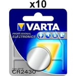 Lot de 10 piles bouton lithium CR2430 3V VARTA