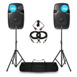 Vonyx SPJ12 V3 Active 1200W 12" DJ Disco PA Speaker (Pair) with Stands