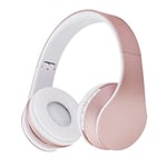 RTYU Fashion Rose Gold Wireless Bluetooth Headphones Headset with Microphone Bluetooth On Ear Headphone for Women Girl Kids (Color : Rose)