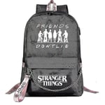 Stranger Things Usb Youth Schoolbag Leisure Ribbon Backpack School Bag