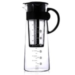 TAMUME Glass Teapot Cold Brew Coffee Pot with Stainless Steel Mesh Infuser and Scale Measurements (900ml)