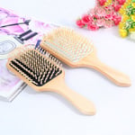 Wooden Comb Vent Paddle Brush Keratin Health Hair Care Spa Massa White
