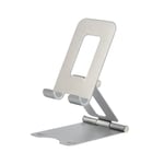 All-metal Lazy Tablet Phone Holder Universal Double Folding Silver