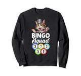 I Love Bingo And Cats Womens Cat Lover Gambling Bingo Squad Sweatshirt