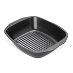 Prestige Grand plat à rôtir – Plaque de cuisson antiadhésive avec grille intégrée 42 x 34,5 x 9 cm, acier au carbone épais et passe au lave-vaisselle