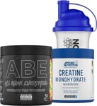 Bundle ABE Pre Workout 375G + Creatine 250G + 700Ml Protein Shaker | All Black E