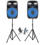 VONYX Portable PA Bluetooth DJ Disco Speakers Lights with Stands & Microphone 1000w