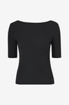Calvin Klein - Topp Modal Rib Scoop Back Top - Svart