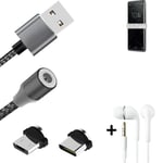 Data charging cable for + headphones Sony Xperia Pro + USB type C a. Micro-USB a