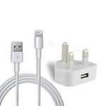 SAIHEPART AC Power Adaptor USB Charger Plug 3 Pin UK Standard Head Wall Charger Head Plug for MacBook Pro Air Mac iBook iPhone iPod iPad (UK Charger+ USB Cable) …