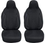 Housses de siège sur Mesure pour sièges de Voiture compatibles avec VW Caddy 3 2003–2010 conducteur et Passager Housses de siège FB : PL404 (Noir)