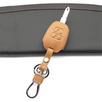XQRYUB Car Leather Key Holder Protector Accessories,Fit For Toyota Yaris Camry Corolla Echo Prado Highlander Reiz New Vios RAV4 Crown 2 Buttons