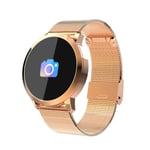 GBY Smart watch, fitness tracker, tracker with step timer and sleep monitor, IP67 waterproof fitness wristband as calorie counter pedometer watch, available for kids ladies men-steel-gold