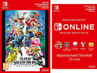 Super Smash Bros. Ultimate [Switch Download Code] + Switch Online 12 Mois Famille [Download Code]