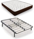 HOGAR24 ES Lit Complet avec sommier à Lattes réglables lombaires et Matelas Dream Flex réversible, 80 x 190 cm