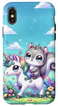 Coque pour iPhone X/XS Kawaii Squirrel on Unicorn Daydream