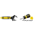 Stanley 090947 6in MaxSteel Adjustable Wrench & 066358 Multi-Bit Stubby Screwdriver