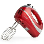 Hand Mixer Electric Whisk – VonShef Red Food Mixer for Baking, 5 Speeds – 300W