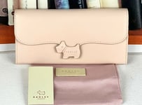 Radley Crest Large Blush Pink Leather Matinee Purse Wallet New