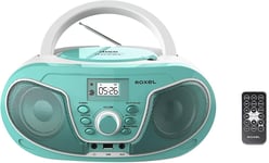 Roxel RCD-S70BT Boombox CD Player with BT, Remote Control, Radio, Teal