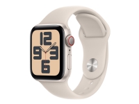 Apple Watch SE (GPS + Cellular) - 2a generation - 40 mm - stjärnljusaluminium - smart klocka med sportband - fluoroelastomer - starlight - bandstorlek: M/L - 32 GB - Wi-Fi, LTE, Bluetooth - 4G - 27.8 g