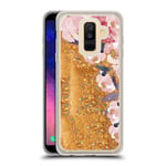 Head Case Designs Official Monika Strigel Rose My Garden Gold Clear Hybrid Liquid Glitter Compatible for Samsung Galaxy A6 Plus (2018)