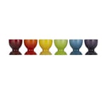 Le Creuset Stoneware Rainbow Egg Cups, Set of 6, Cerise, Volcanic, SoleiLitre, Palm, Teal and Ultra Violet, 79067008359030
