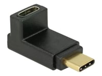 Delock - Usb-Adapter - Usb-C (Han) Til Usb-C (Hun) Opvinklet - Usb 3.1 Gen 2 - Sort