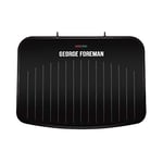 George Foreman Large Electric Fit Grill [Non stick, Healthy, Griddle, Toastie, Hot plate, Panini, BBQ, Energy saving, Vertical storage, Easy clean, Drip tray, Ready to cook light] Black, 2400W 25820