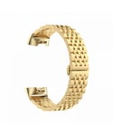 Aquarius Metal Watch Band for Fitbit Charge 3 Gold - One Size