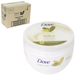 4 x 300ml Dove Silky Body Cream Tub Pampering Body Cream All Skin Types