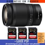 Nikon Z 24-200mm f/4-6.3 VR + 3 SanDisk 128GB UHS-II 300 MB/s + Guide PDF 20 techniques pour réussir vos photos