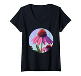 Womens Funny Coneflower for purple Flowers Fans V-Neck T-Shirt