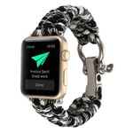 Apple Watch Series 4 40mm Paracord rep armband - Svart / Vit