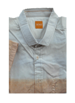 New Hugo BOSS mens pastel orange regular fit short sleeve shirt LARGE £99