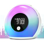 Väckarklocka med ljus och Bluetooth-högtalare, nattlampa för barn,
