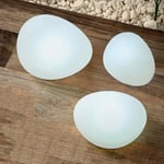 Utomhus solcell LED stenljus, vit, 3-pack