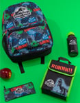 Jurassic World Backpack Set Kids 4 Piece School Lunch Box Water Bottle One Size