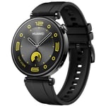 Huawei Watch GT 4 41mm Smart Watch - Black with Stainless Steel Case and Black Fluororubber Strap 1.32 AMOLED Display - Up to 1 week Battery Life - Built in GPS - 5 ATM Water Resistant - Heart Rate / Sleep / Stress Monitoring - Bluetooth C