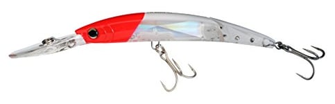 Yo-Zuri Crystal 3D Minnow Deep Diver Jointed Lure, Red Head, 5-1/4-Inch