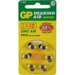 Hörapparatsbatterier gul | GP PR70 | 6-pack