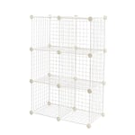 Amazon Basics 6-Cube Wire Grid Stackable Storage Shelves, 66 x 32 x 96.5 cm, White