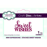 Sue Wilson Mini Expressions-Stacked Sweet Wishes-Craft Die, Metal, Size 4.3 x 2.3 cm