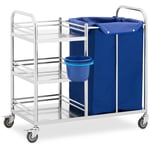 Steinberg Systems Andrahandssortering Tvättvagn - 3 hyllor & tvättpåse 50 kg rostfritt stål
